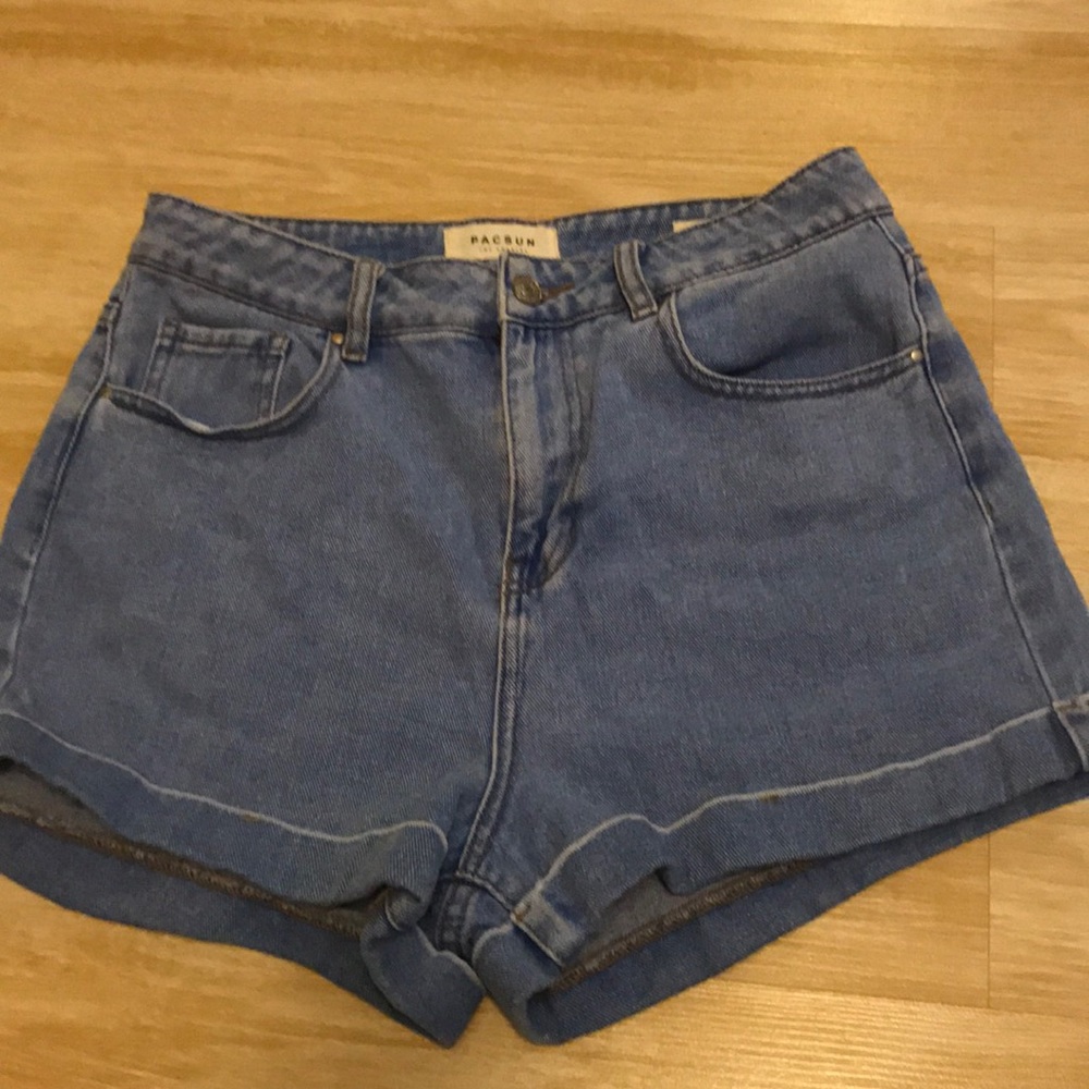 Blue high wasted pacsun mom shorts